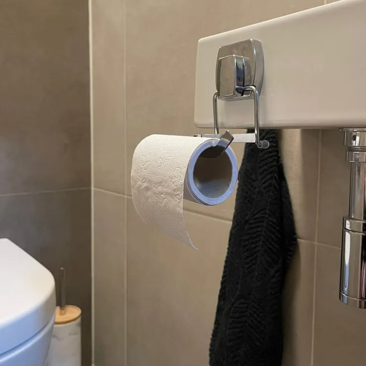 Xenos Toiletpapier houder easy lock - 12x9x10 cm- Toiletrolhouders