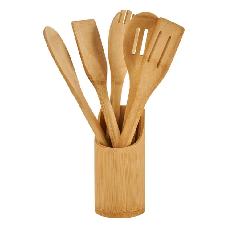 Xenos Toolset bamboe - 6-delig- Keukengerei