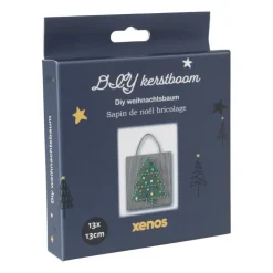 Xenos Touwfiguren kerstboom - hout/touw - 12x12 cm- Knutselpakketten|Kerst Knutselen