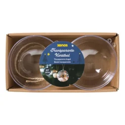 Xenos Transparante kerstbal - ø12 cm - set van 2- Kerstballen