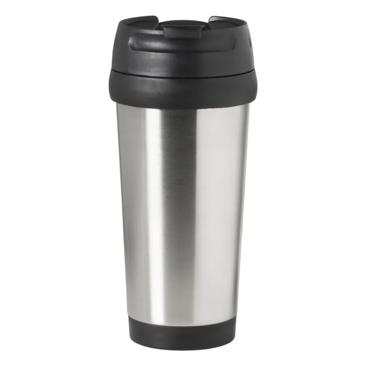 Xenos Travel beker - zwart - 450 ml- Drinkflessen