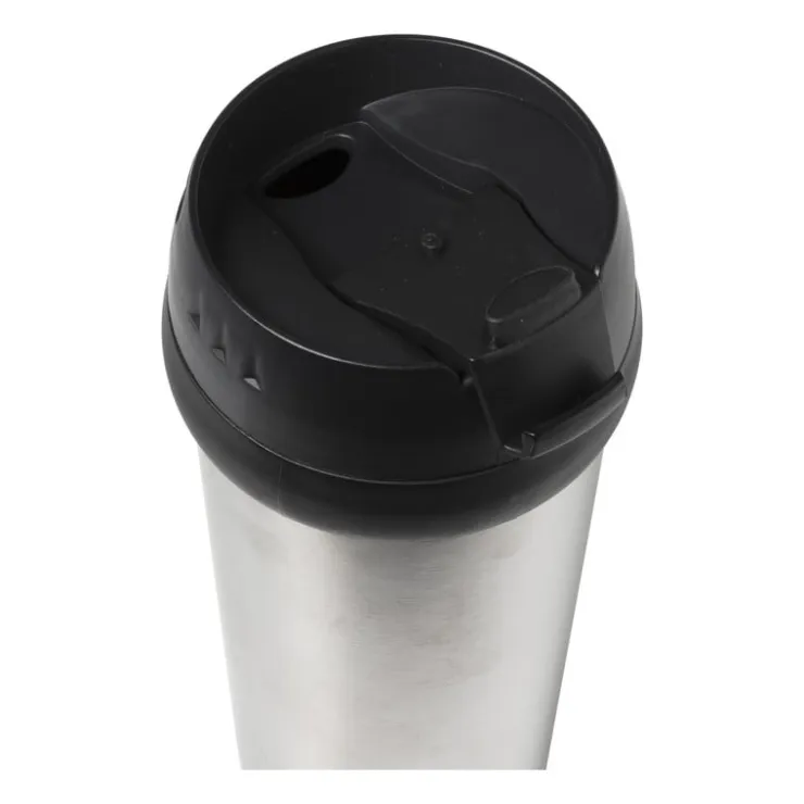 Xenos Travel beker - zwart - 450 ml- Drinkflessen