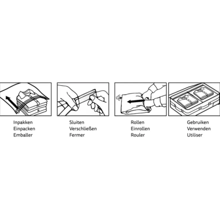 Xenos Travel compression bags - transparant - set van 3- Koffer Organizers|Vacuumzakken