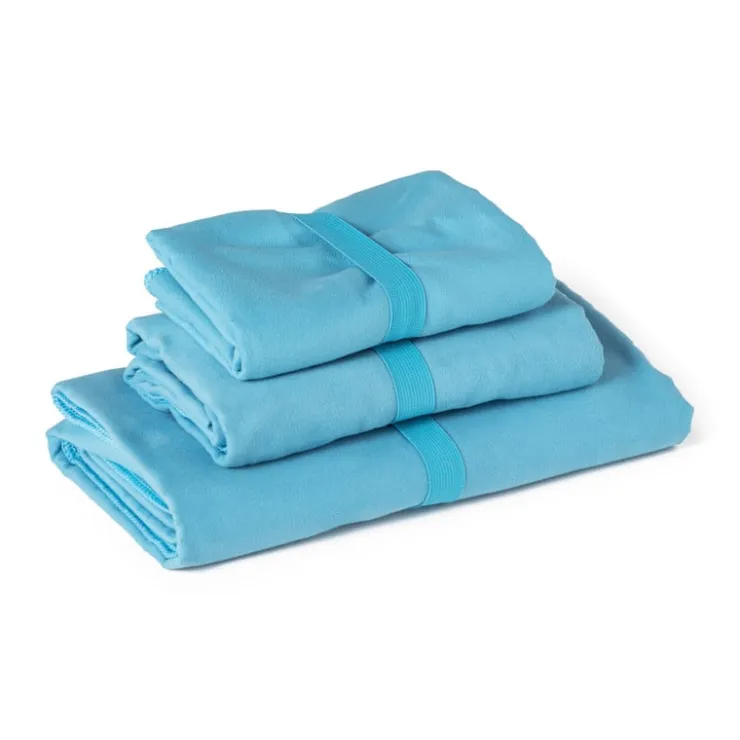 Xenos Travel-/sporthanddoek - blauw - 130x80 cm- Reishanddoeken