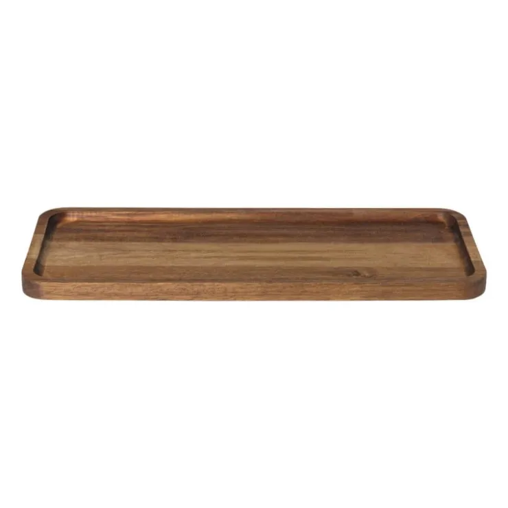 Xenos tray acacia groot - bruin - 14x36x1.5 cm- Borrelplanken|Kaarsenplateaus