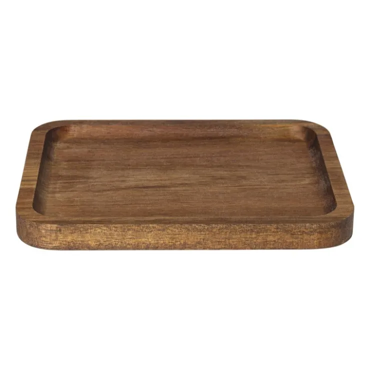 Xenos tray acacia klein - bruin - 14x18x1.5 cm- Borrelplanken|Kaarsenplateaus
