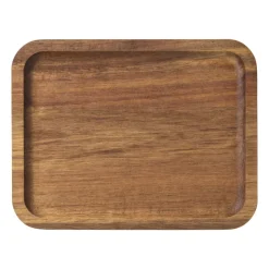 Xenos tray acacia klein - bruin - 14x18x1.5 cm- Borrelplanken|Kaarsenplateaus