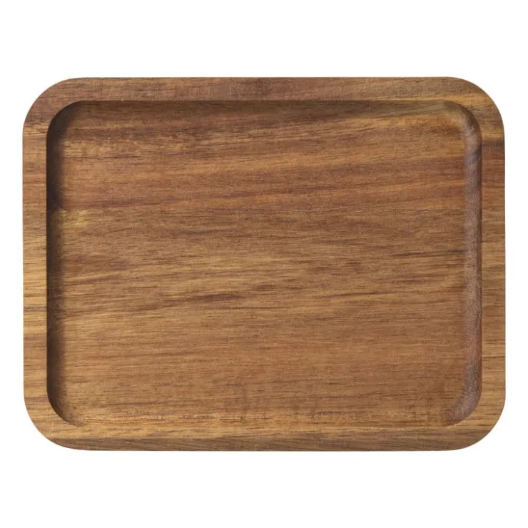 Xenos tray acacia klein - bruin - 14x18x1.5 cm- Borrelplanken|Kaarsenplateaus