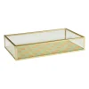 Xenos Tray goud met blokjes groot - goud/oranje/groen- Sieraden Opbergen