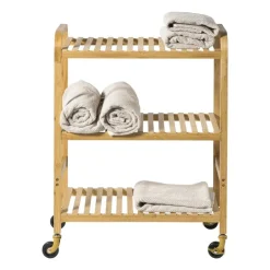 Xenos Trolley bamboe - bruin - 80x60x33.5 cm- Keukentrolleys