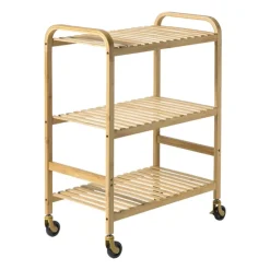 Xenos Trolley bamboe - bruin - 80x60x33.5 cm- Keukentrolleys