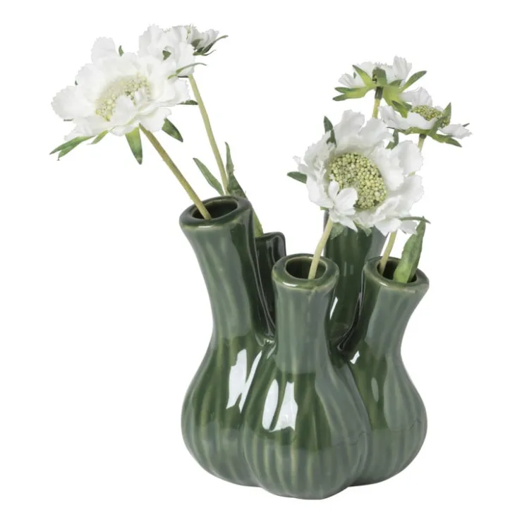 Xenos Tulpenvaas klein - groen - ø13.5x16 cm- Vazen|Vazen