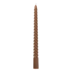 Xenos Twisted dinerkaars - terra - ⌀2x25 cm- Kerstcadeaus|Dinerkaarsen