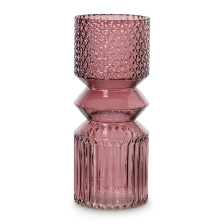 Xenos Vaas diabolo - roze - ø9.5x24.5 cm- Vazen|Vazen