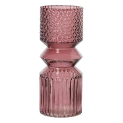 Xenos Vaas diabolo - roze - ø9.5x24.5 cm- Vazen|Vazen