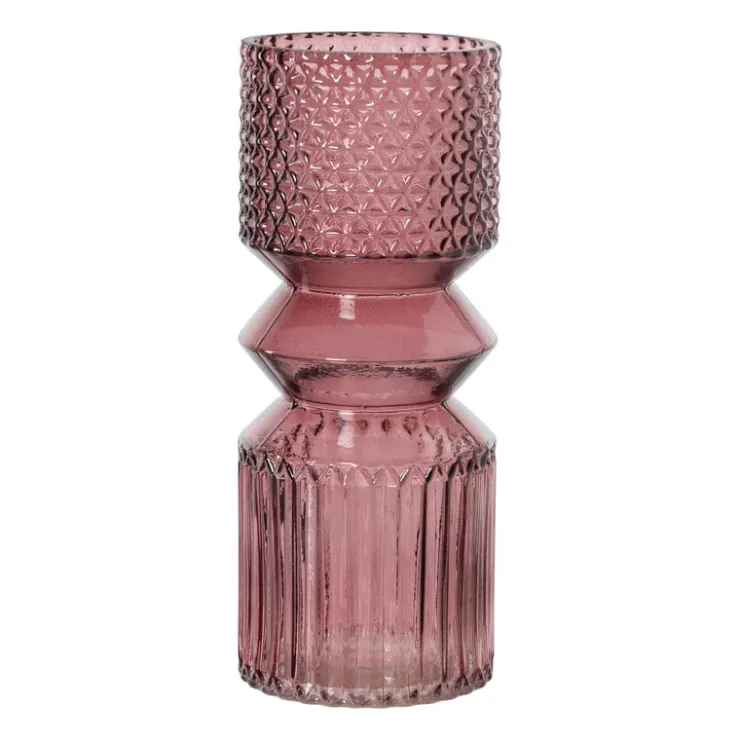 Xenos Vaas diabolo - roze - ø9.5x24.5 cm- Vazen|Vazen