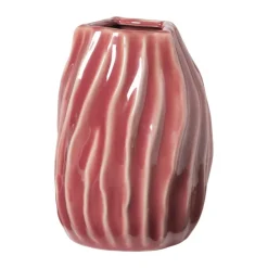 Xenos Vaas gedraaid - rood - ø13.4x17 cm- Kerstcadeaus|Vazen