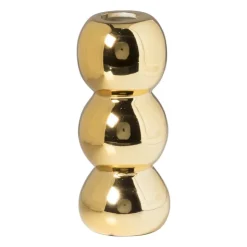 Xenos Vaas geribbeld - goud - ø12.5x5 cm- Vazen|Vazen