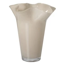 Xenos Vaas golf - beige - ø20.5x24.5 cm- Vazen|Vazen