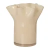 Xenos Vaas golf - beige - 22.5x20x19 cm- Vazen|Vazen