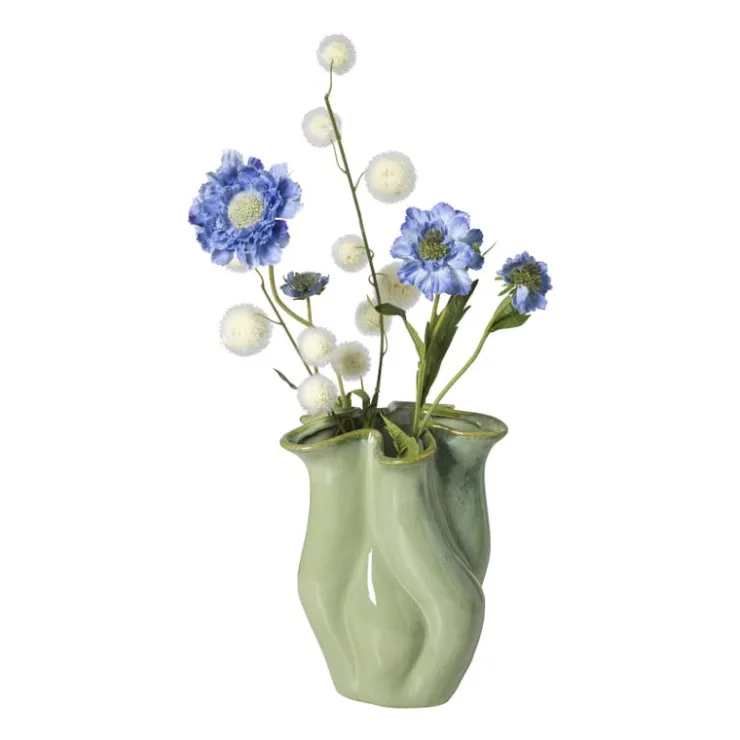 Xenos Vaas reactive glaze groot - groen - 24.3x19.7x17.3 cm- Vazen|Vazen