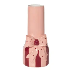 Xenos Vaas strik - roze/rood - 25x11.5x11.4 cm- Vazen|Vazen