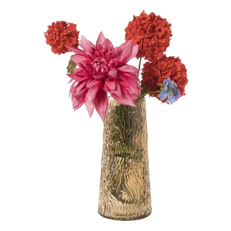 Xenos Vaas structuur - bruin - ø10.2x21.8 cm- Vazen|Vazen