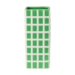 Xenos Vaas tegel groot - groen - 20x8x8 cm- Vazen|Vazen