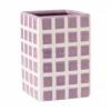 Xenos Vaas tegel klein - paars - 12x8x8 cm- Vazen|Vazen