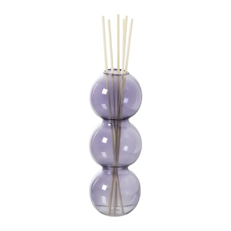 Xenos Vaas voor geurstokjes bollen - paars - ø6.5x16.5 cm- Vazen|Vazen