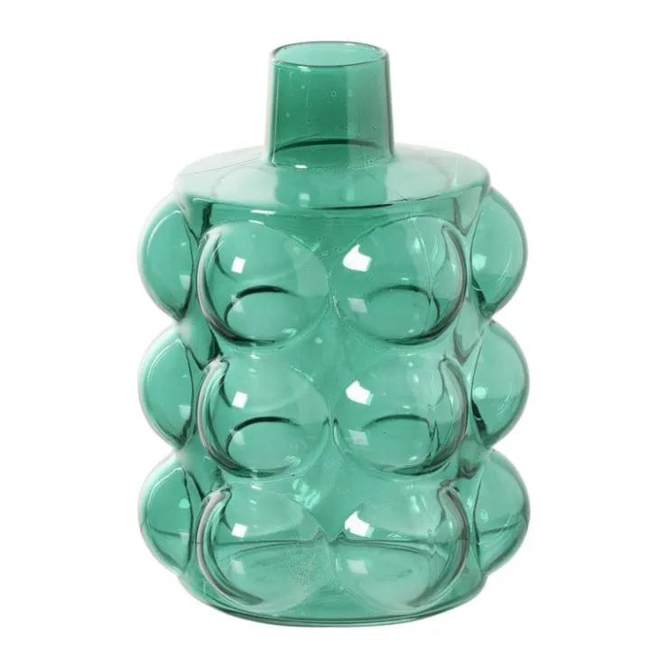Xenos Vaas voor geurstokjes bubbels - groen - ø8.5x11.5 cm- Vazen|Vazen