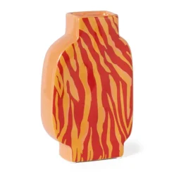 Xenos Vaas zebra - rood/oranje - 20.8x13x5.2 cm- Vazen|Vazen
