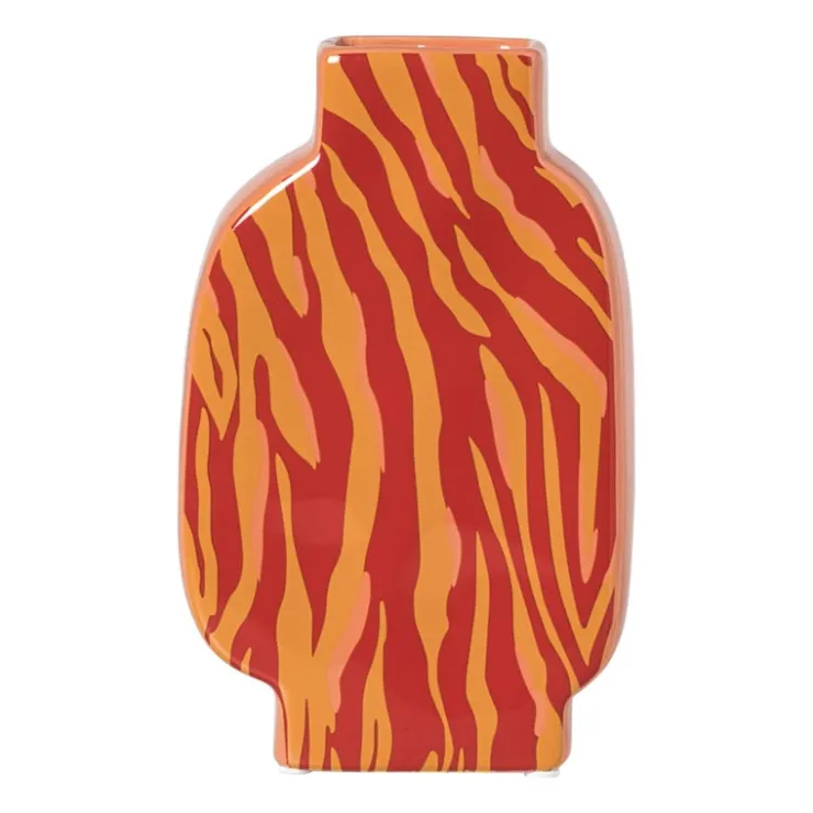 Xenos Vaas zebra - rood/oranje - 20.8x13x5.2 cm- Vazen|Vazen