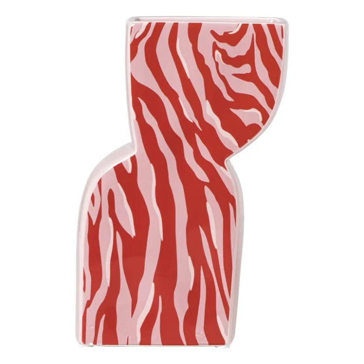 Xenos Vaas zebra - roze - 22x14.4x5.2 cm- Vazen|Vazen