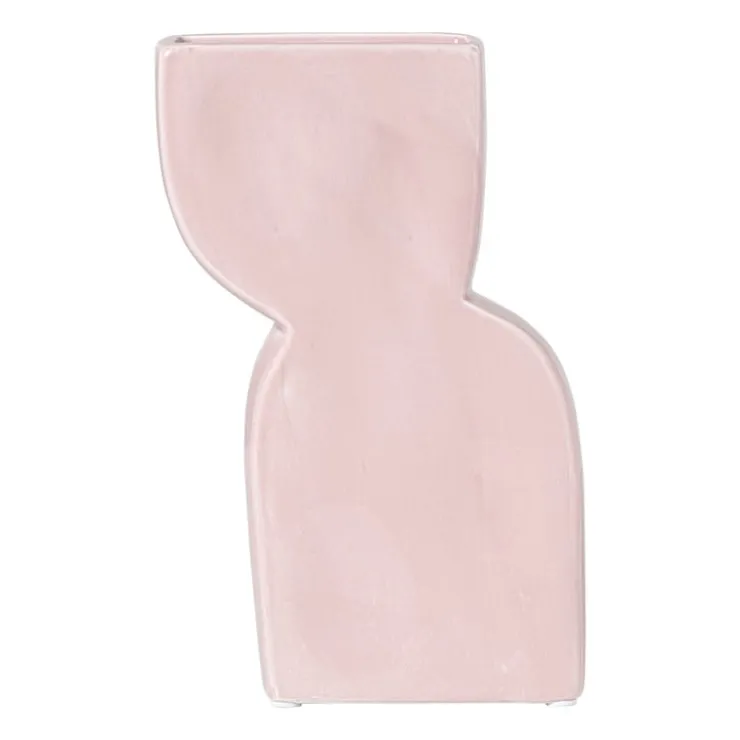 Xenos Vaas zebra - roze - 22x14.4x5.2 cm- Vazen|Vazen