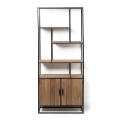 Xenos Vakkenkast Charlie met deuren - 170x73x33 cm- Kast Met Deuren|Vakkenkasten