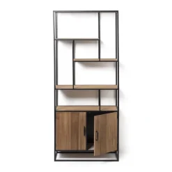 Xenos Vakkenkast Charlie met deuren - 170x73x33 cm- Kast Met Deuren|Vakkenkasten