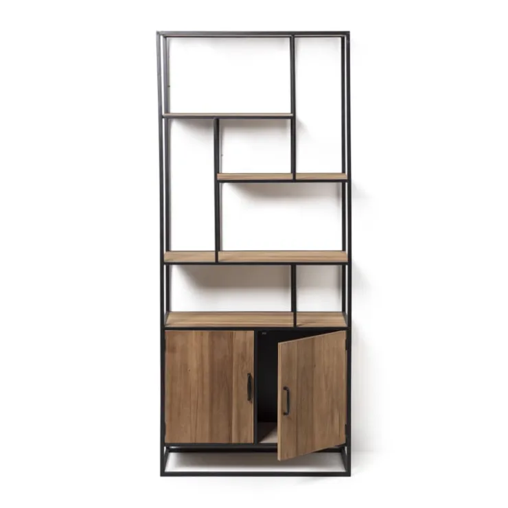 Xenos Vakkenkast Charlie met deuren - 170x73x33 cm- Kast Met Deuren|Vakkenkasten