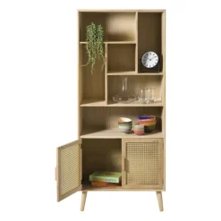 Xenos Vakkenkast Java met deuren - bruin - 170x70x33.5 cm- Boekenkasten|Vakkenkasten