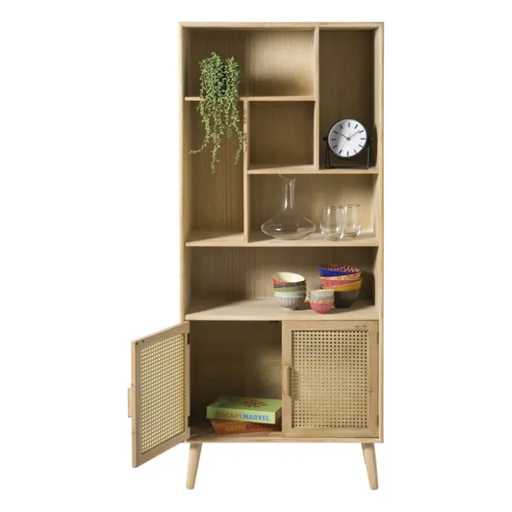 Xenos Vakkenkast Java met deuren - bruin - 170x70x33.5 cm- Boekenkasten|Vakkenkasten