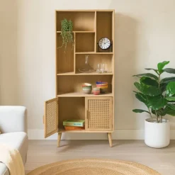 Xenos Vakkenkast Java met deuren - bruin - 170x70x33.5 cm- Boekenkasten|Vakkenkasten