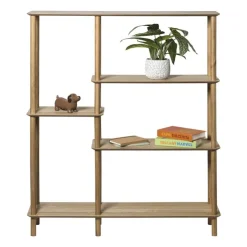 Xenos Vakkenkast Scandi hoog - naturel - 140x120x30 cm- Vakkenkasten
