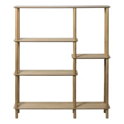 Xenos Vakkenkast Scandi hoog - naturel - 140x120x30 cm- Vakkenkasten