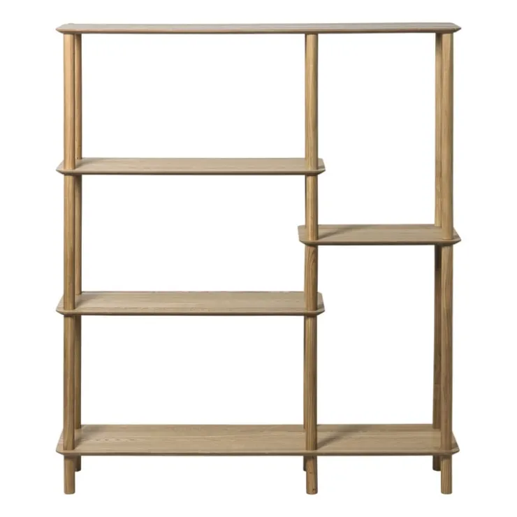 Xenos Vakkenkast Scandi hoog - naturel - 140x120x30 cm- Vakkenkasten