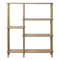 Xenos Vakkenkast Scandi hoog - naturel - 140x120x30 cm- Vakkenkasten