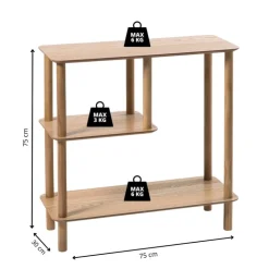 Xenos Vakkenkast Scandi laag - naturel - 75x75x30 cm- Vakkenkasten