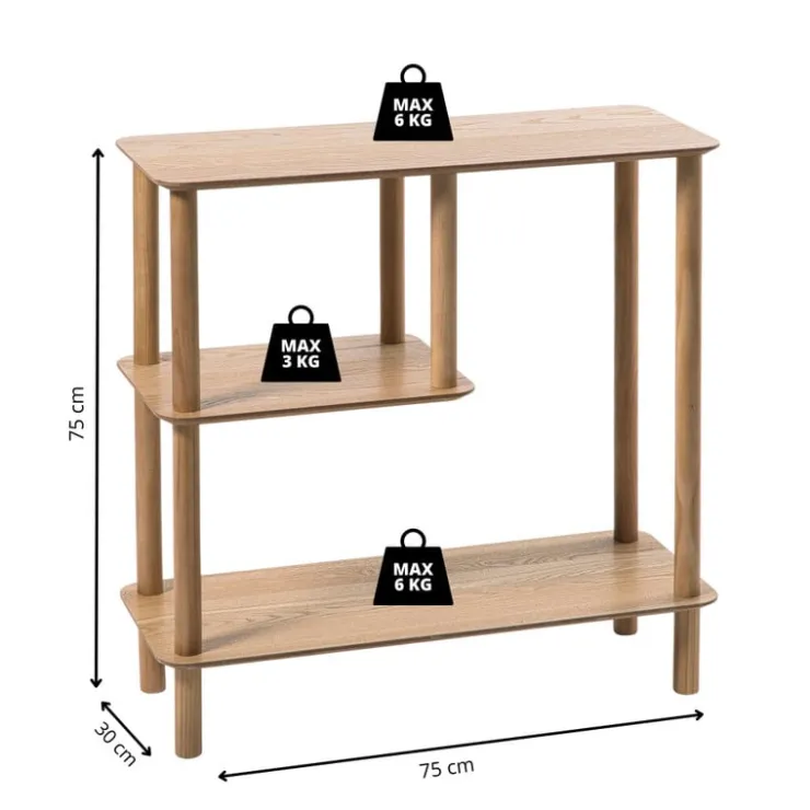 Xenos Vakkenkast Scandi laag - naturel - 75x75x30 cm- Vakkenkasten