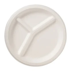 Xenos Verdeelborden bagasse - ø22.5 cm - set van 8- Wegwerpservies|Buitenservies