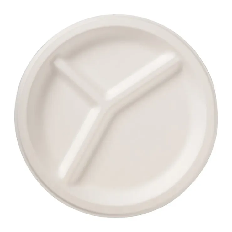 Xenos Verdeelborden bagasse - ø22.5 cm - set van 8- Wegwerpservies|Buitenservies