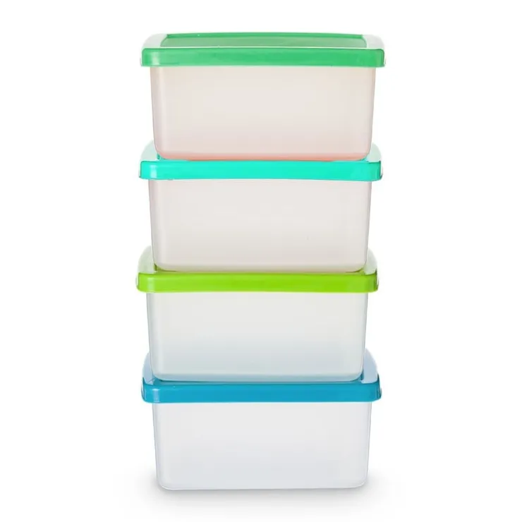Xenos Vershoudbakjes van plastic - 100 ml - set van 4- Bewaardozen